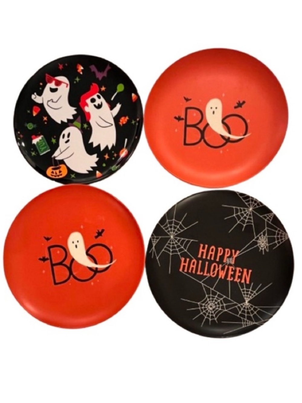 🆕- Hyde & eek Target- Set/4 Halloween Themed Melamine Plates.